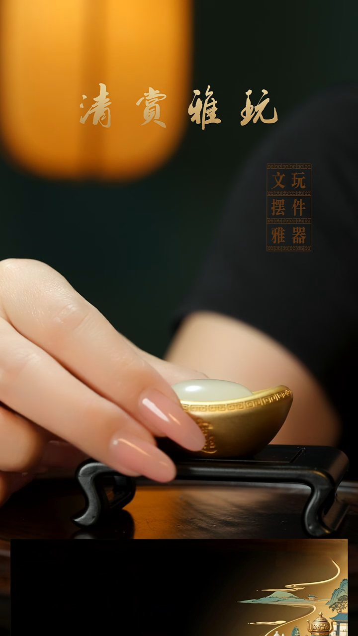 玉《小元宝》手把件摆件