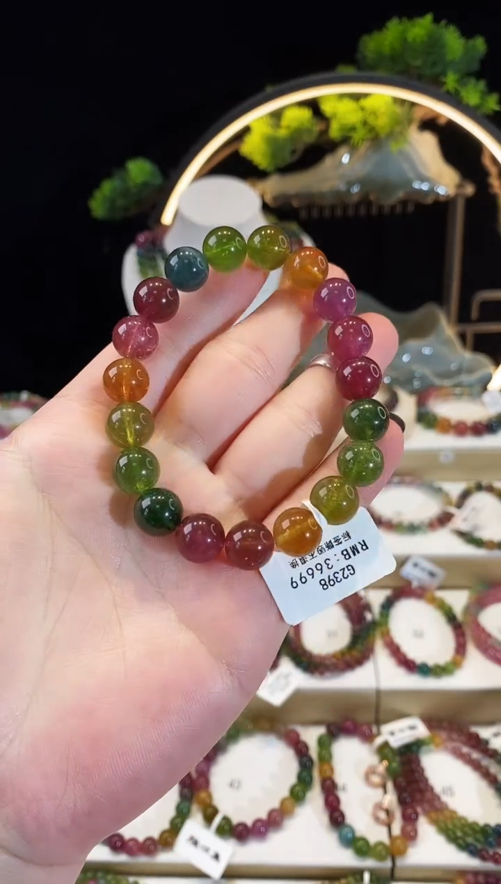 【闪购商品】碧玺手串未镶嵌G2398素圈颜色微差