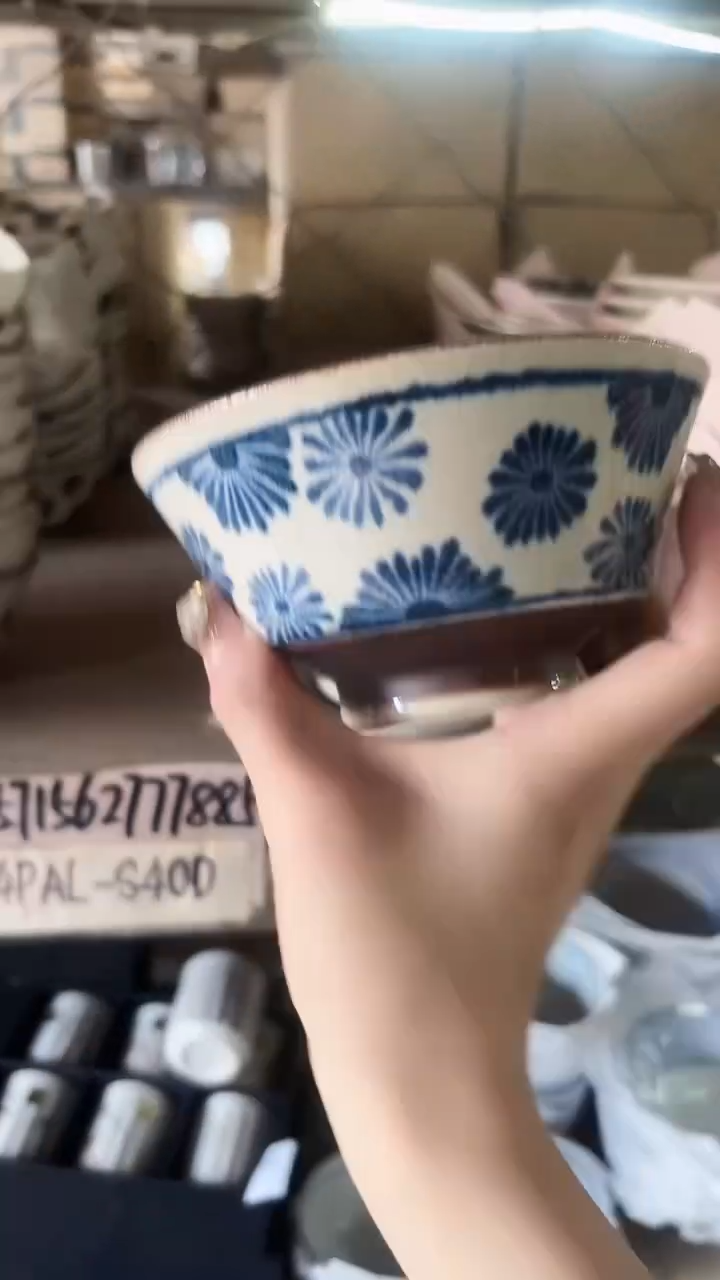 陶瓷粗陶13cm米饭碗进口两个