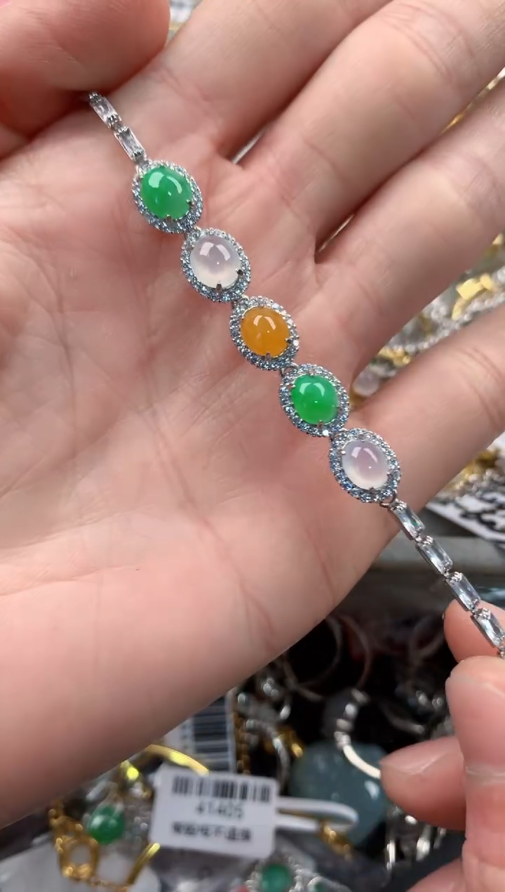 银S925镶嵌戒指翡翠444   6