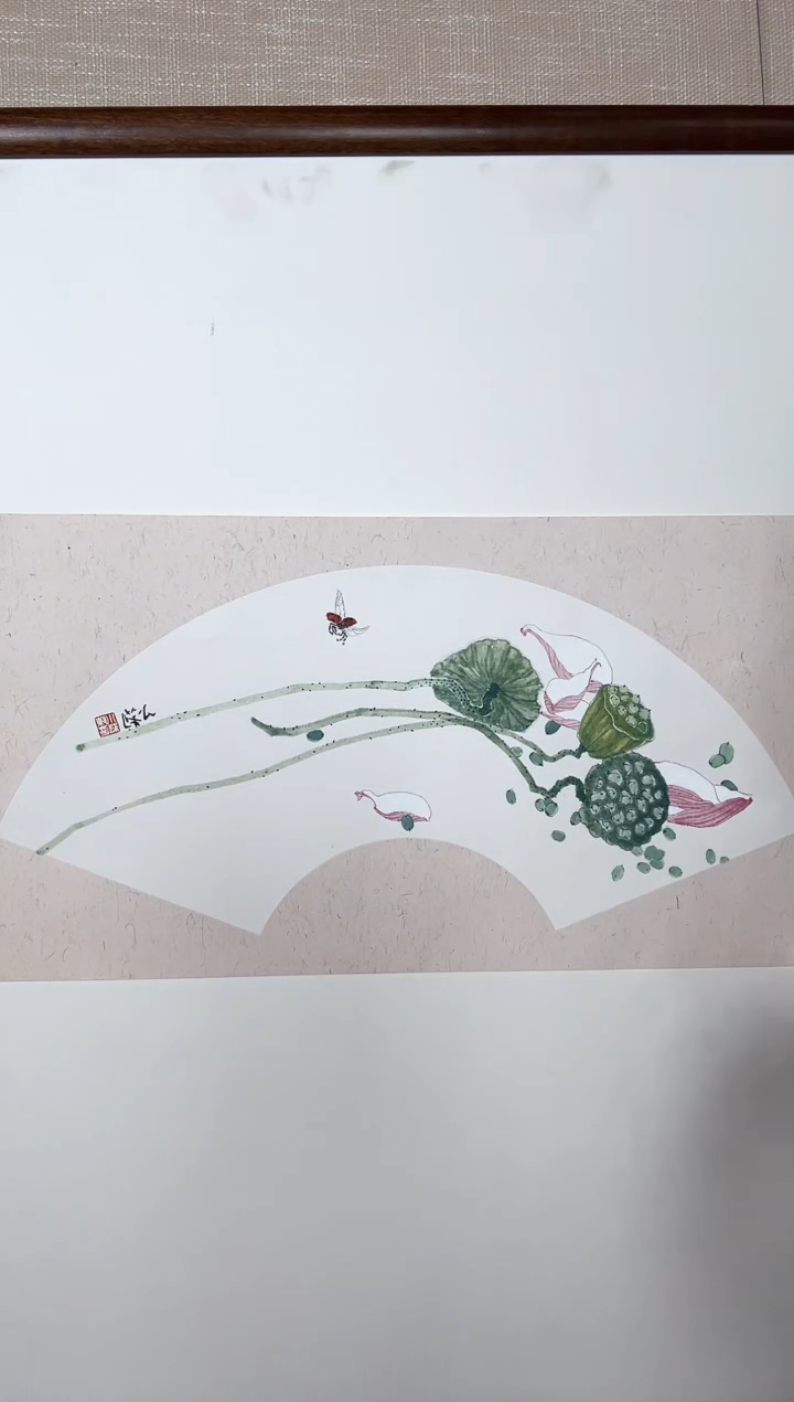 国画陈X莉卡纸花鸟画
