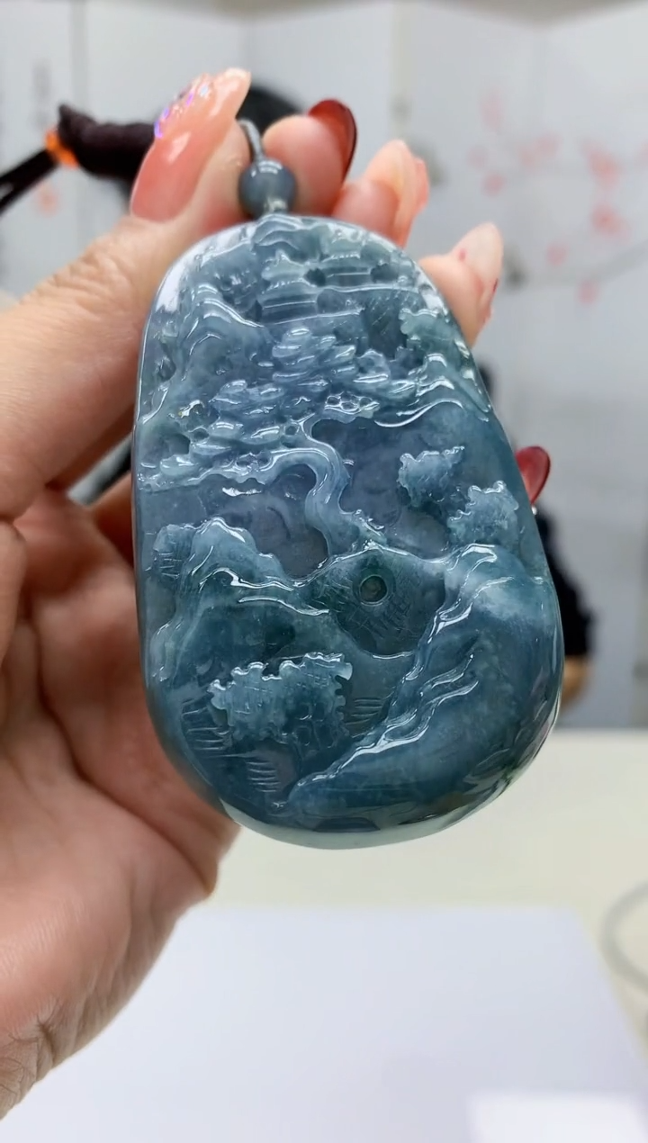 【闪购商品】定制翡翠未镶嵌3123MM-毛货挂件27