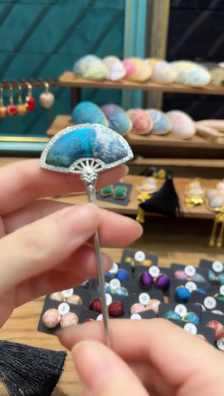 【闪购商品】【一物一拍专车】千里江山扇子发簪