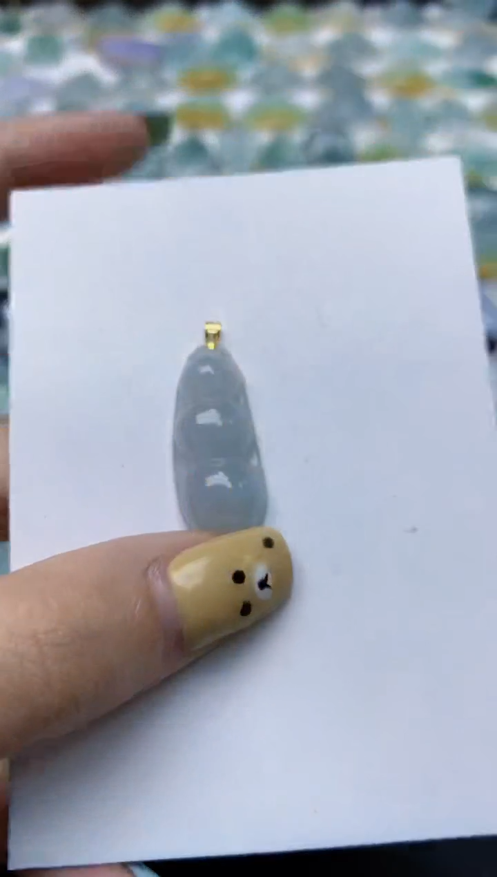 翡翠18K金镶嵌颈饰天然翡翠A货