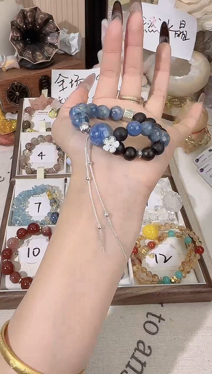 未镶嵌手链水晶蓝晶单圈