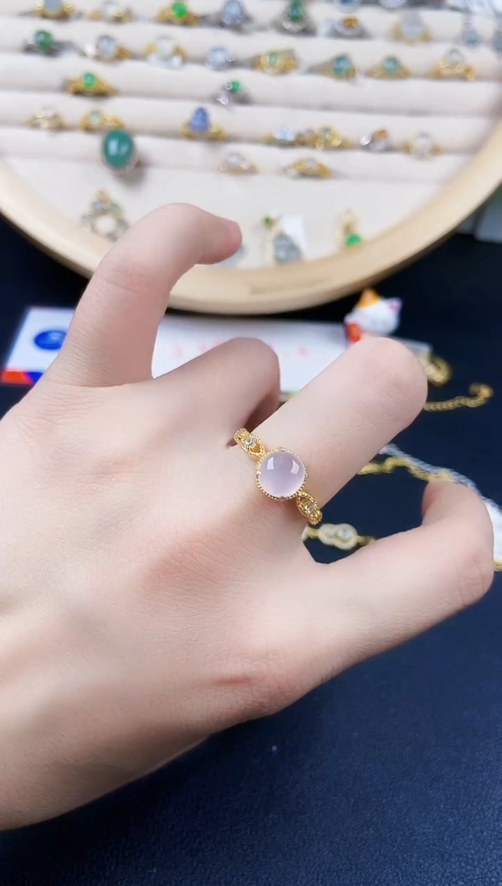 【闪购商品】翡翠银S925镶嵌戒指64565464