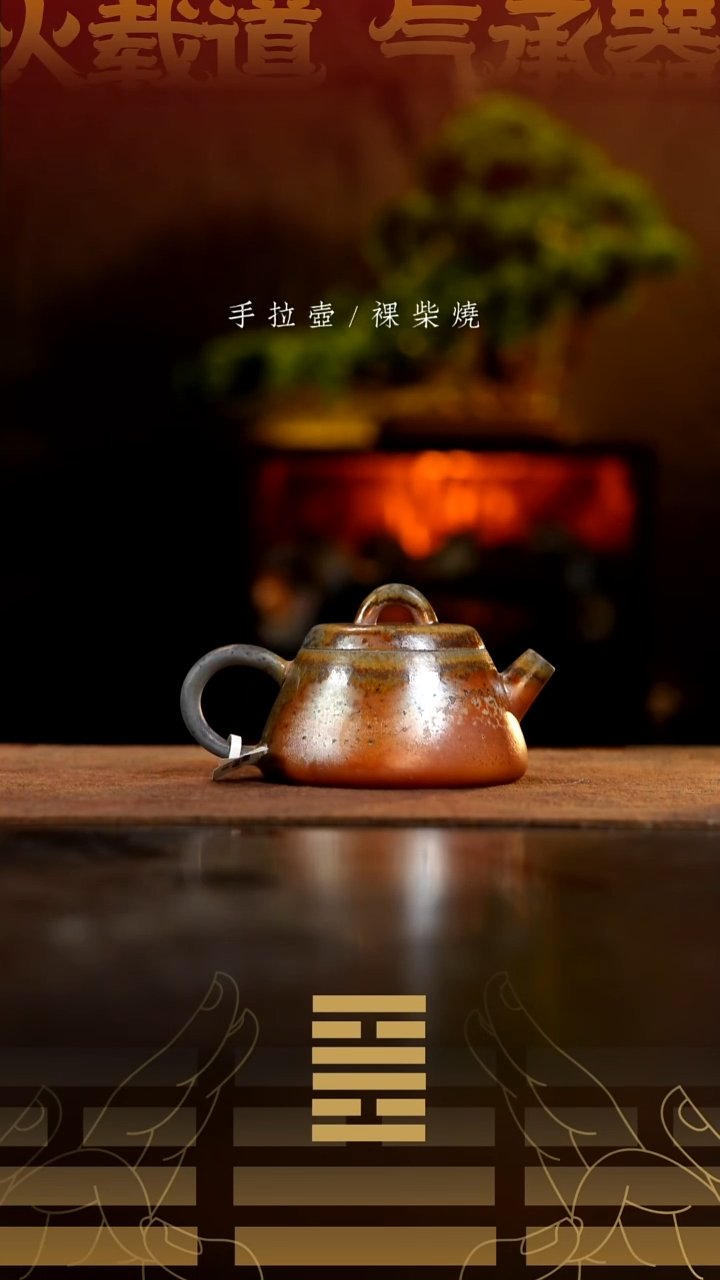 夸烧柴烧横瓢壶734