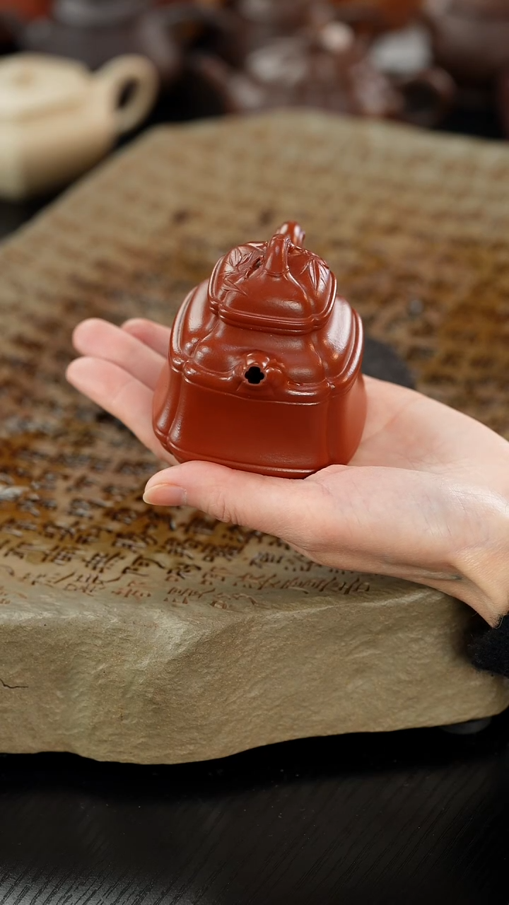 【闪购商品】紫砂茶壶喜门朱泥竹鼎125cc