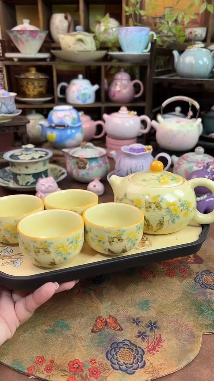 1壶4杯1个茶盘的