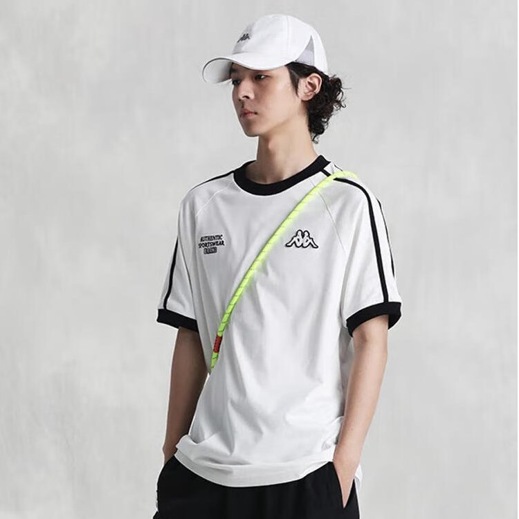 KAPPA复古短袖2025新款男夏季运动撞色t恤字母半袖体恤K0E32TD14