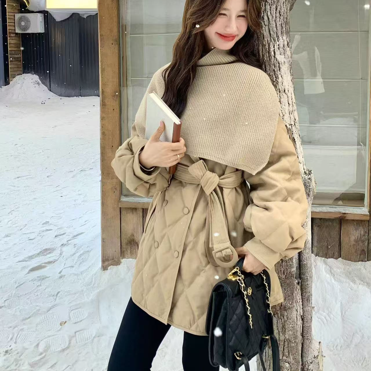 冬季韩版新款时尚百搭显瘦设计感气质长短两款棉服外套女