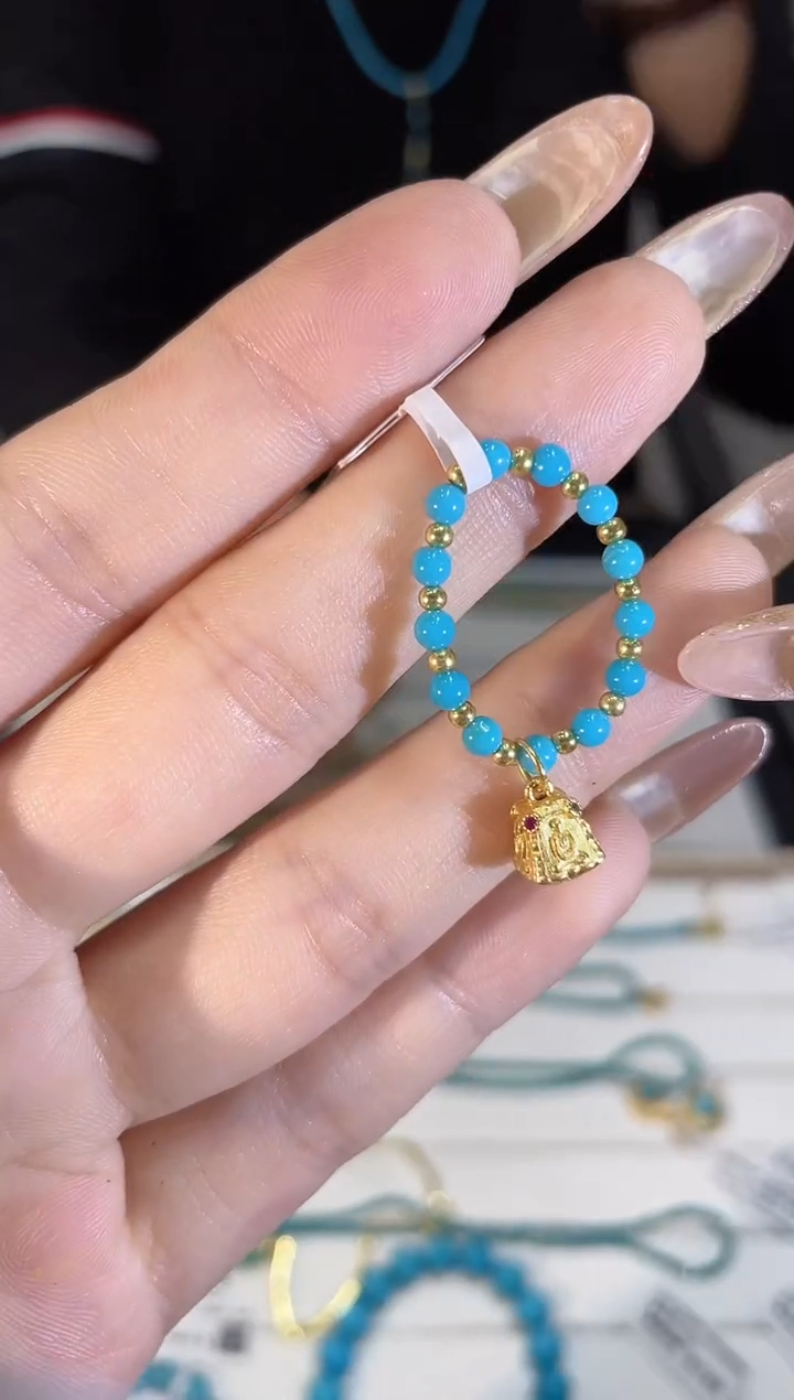 银S925镶嵌绿松石戒指     SHT