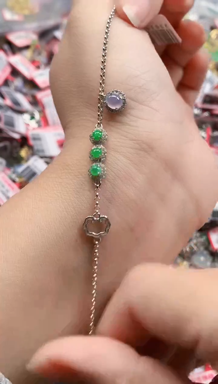 银S925镶嵌戒指翡翠天然A货缅甸翡翠
