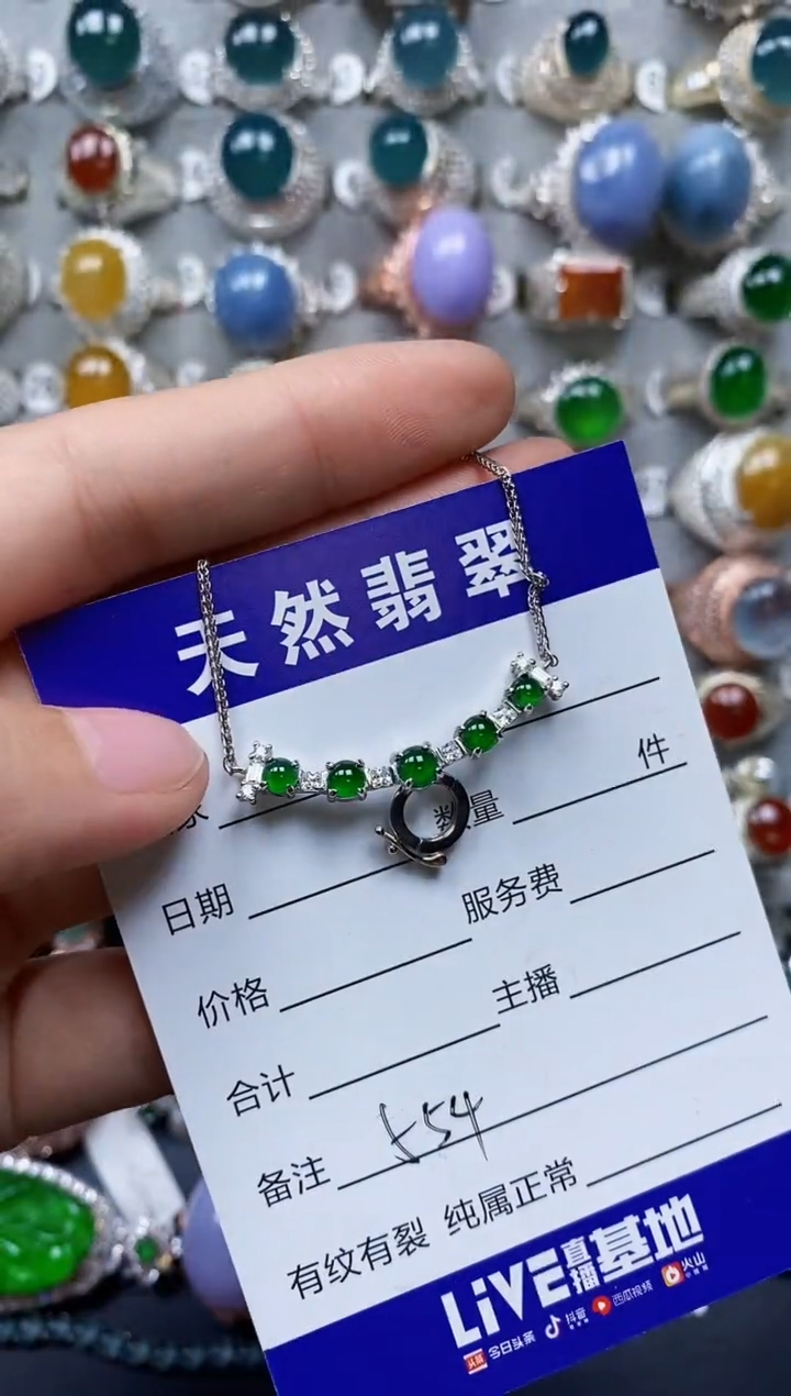 【闪购商品】翡翠颈饰银S925镶嵌0554