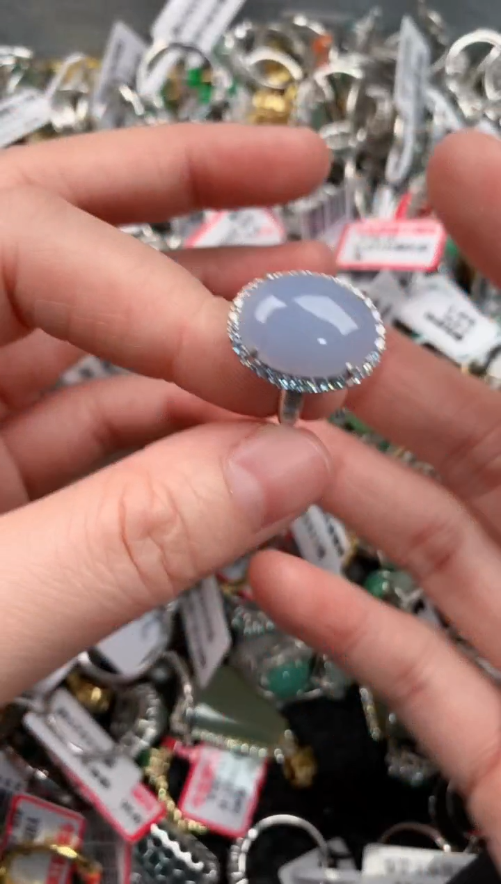 银S925镶嵌戒指翡翠9                   5