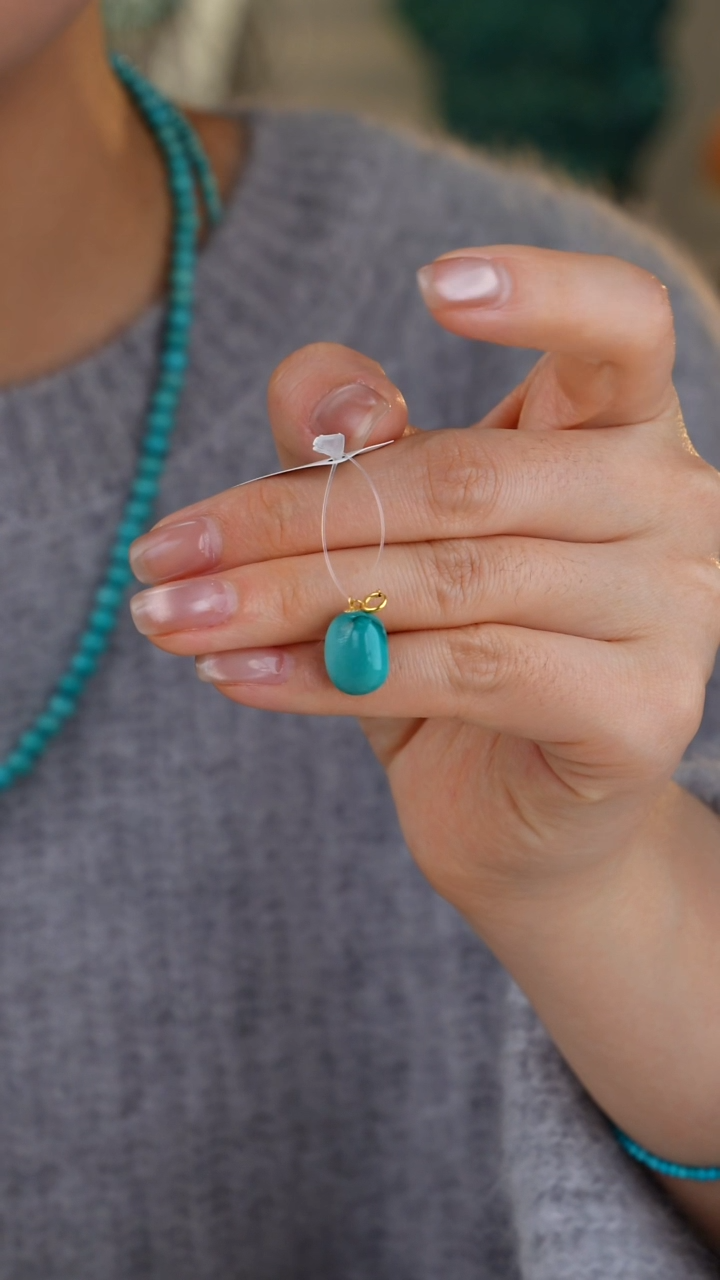 【闪购商品】绿松石吊坠(不含链)18K金镶嵌1