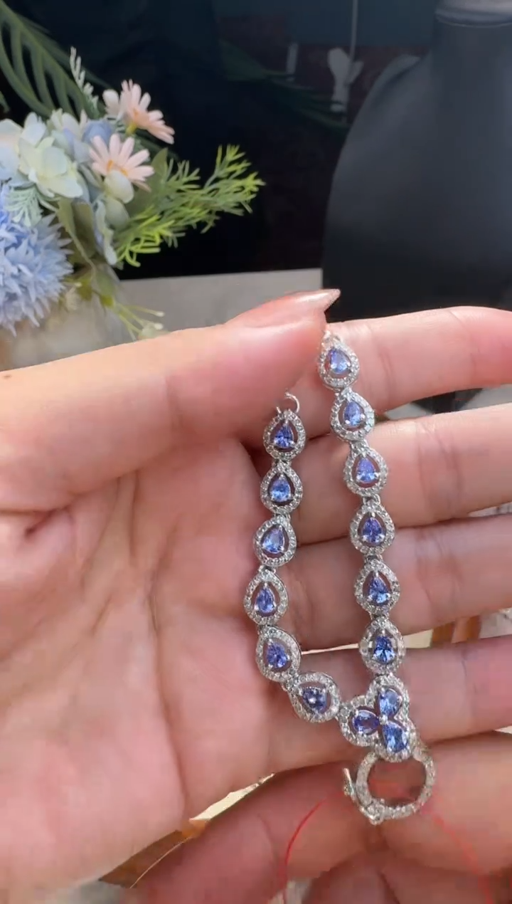 【闪购商品】坦桑石吊坠银S925镶嵌吊坠