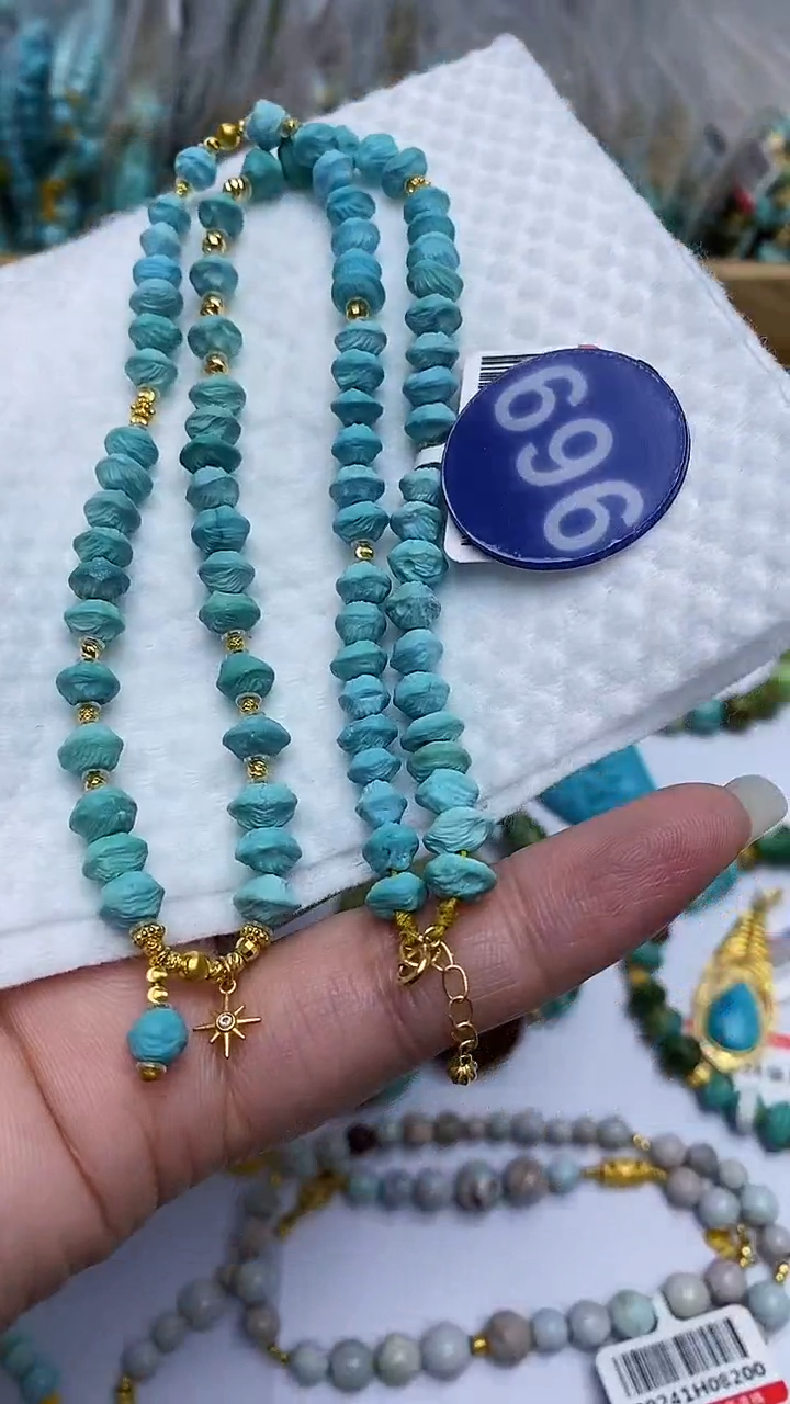 【闪购商品】绿松石项链18K金镶嵌696