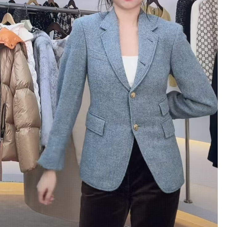 未使用 THOMBROWNE 蓝色西装外套/40