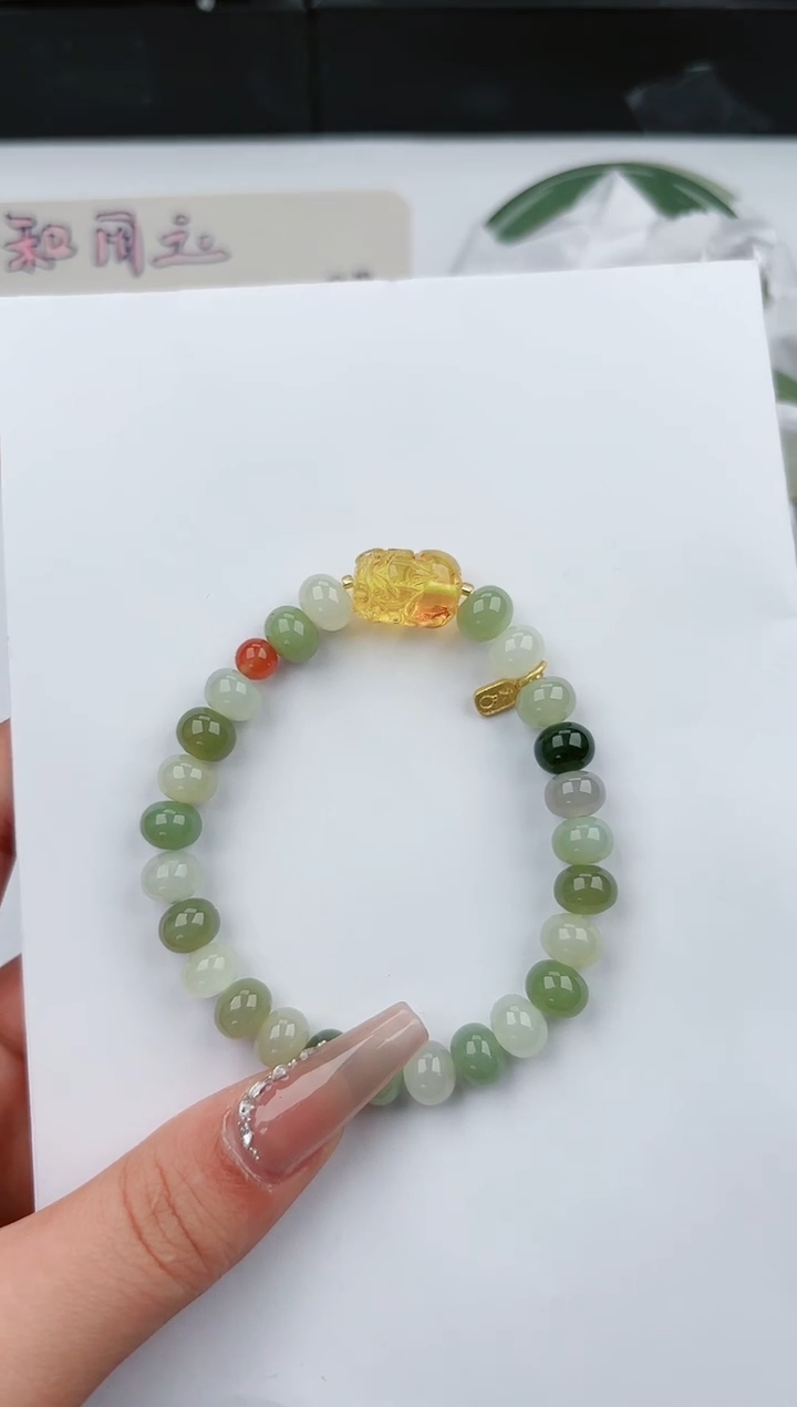 【闪购商品】和田玉手链未镶嵌555微色差T