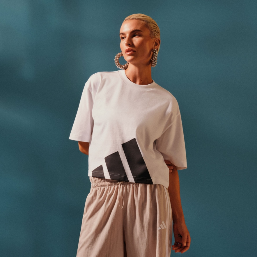 Adidas阿迪达斯女子【官方正品】夏季纯棉潮流宽松短袖T恤JG8737