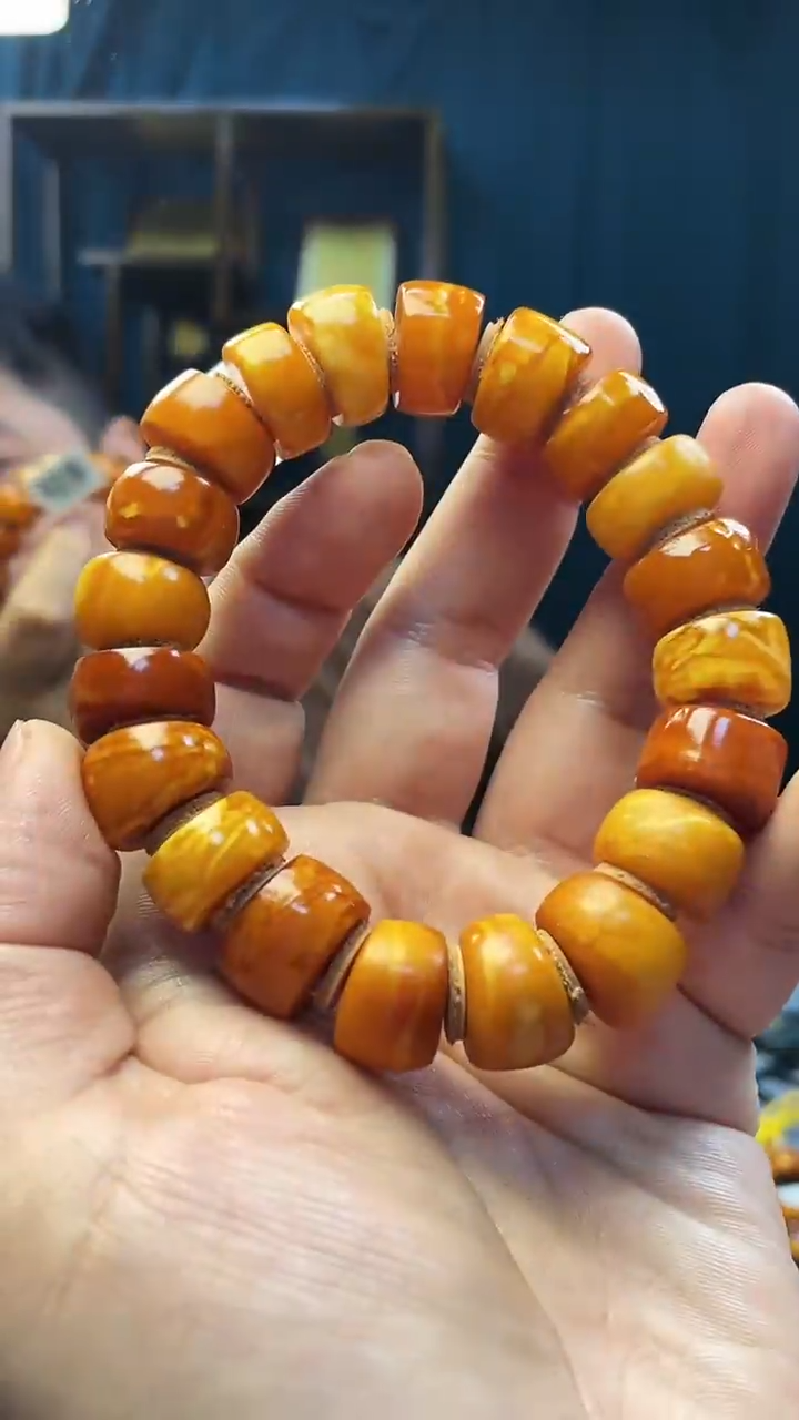 手串琥珀未镶嵌@*蜜蜡老型手串