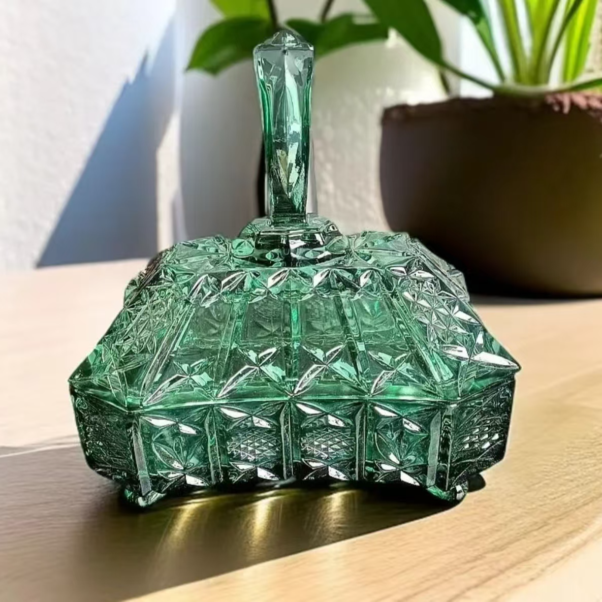 惊喜家绿色高档客厅绿色收纳摆件储物装饰糖果罐