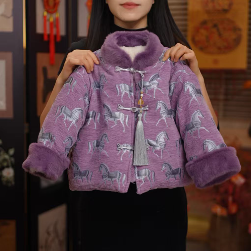 2026款【紫苑骏影】新中式拜年服  冬季保暖加厚国风儿童冬装25Y577