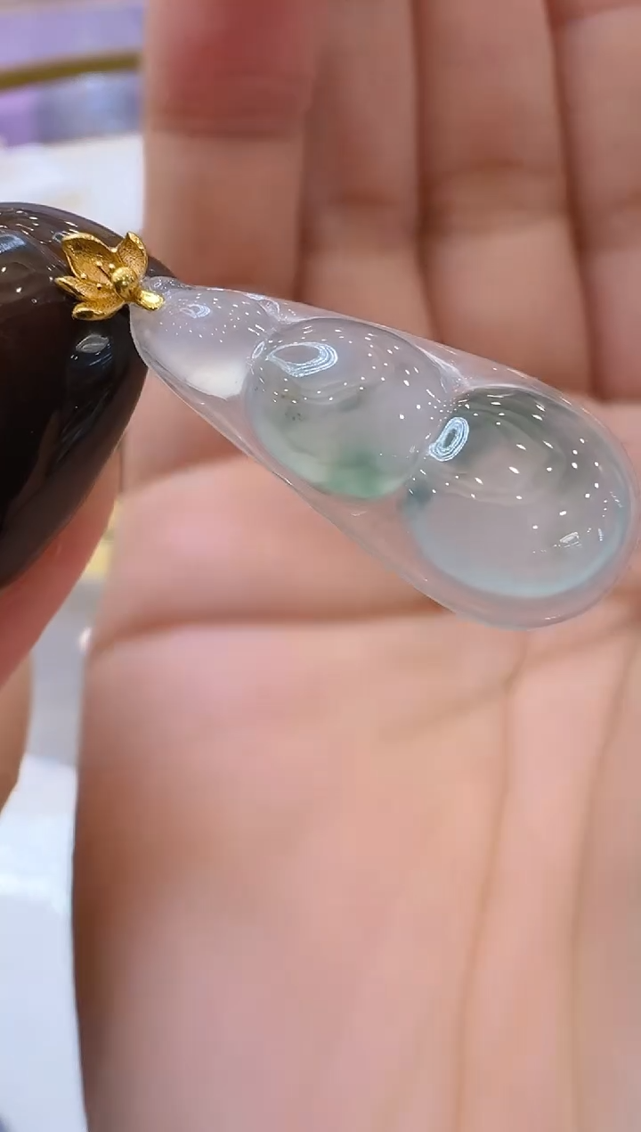 翡翠18K金镶嵌吊坠(不含链)多样性发货拍一发一