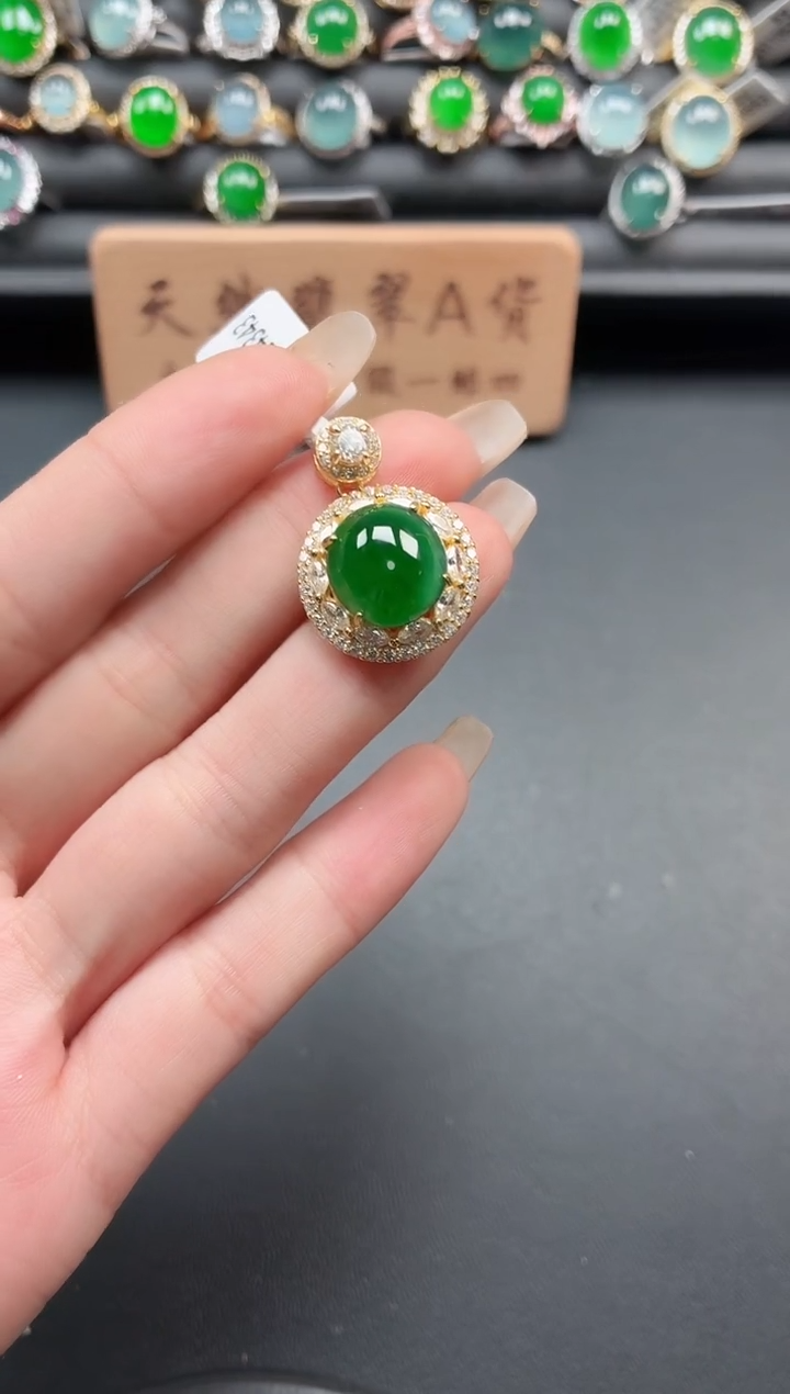 银S925镶嵌戒指翡翠111