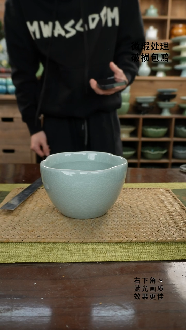 陶瓷五瓣花茶渣缸B-13次品保不漏水外观不完美