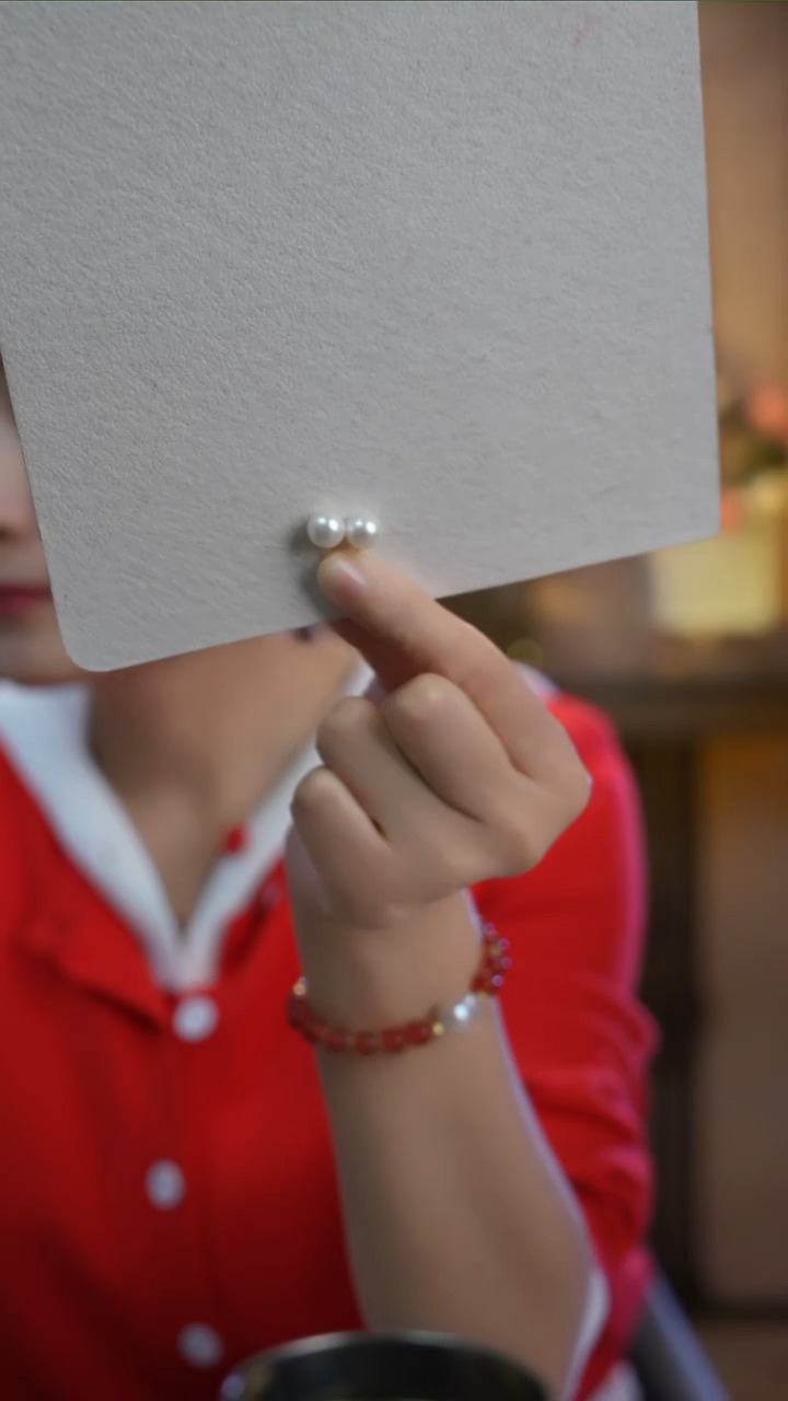 【闪购商品】淡水珍珠耳饰银S925镶嵌耳钉9-10