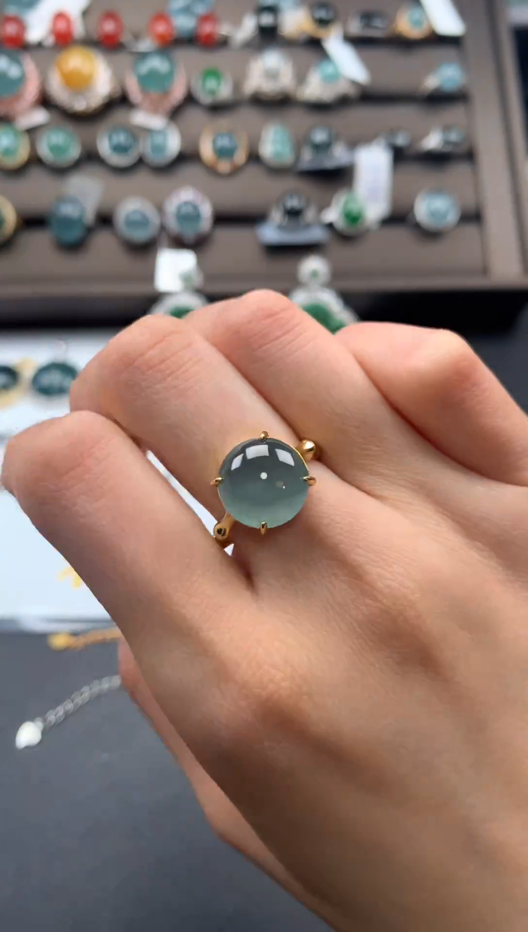 【闪购商品】翡翠戒指银S925镶嵌1111