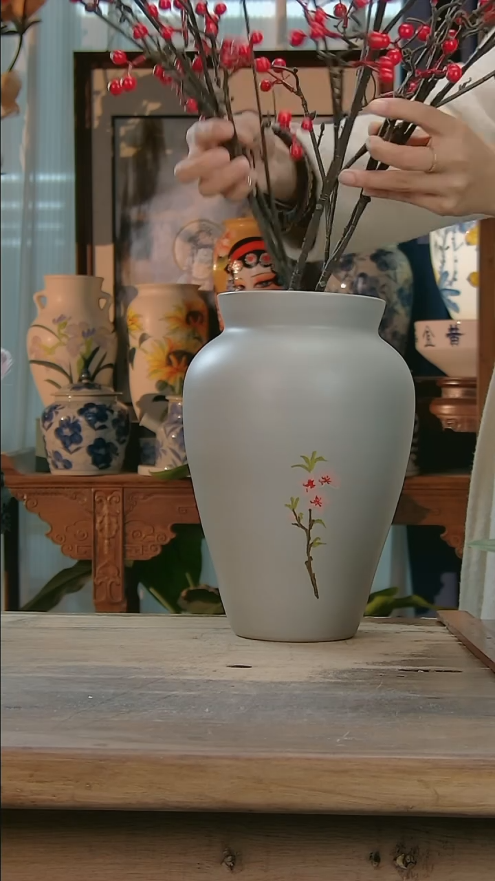 【闪购商品】瓷片景德镇纯手工釉下彩精品花瓶