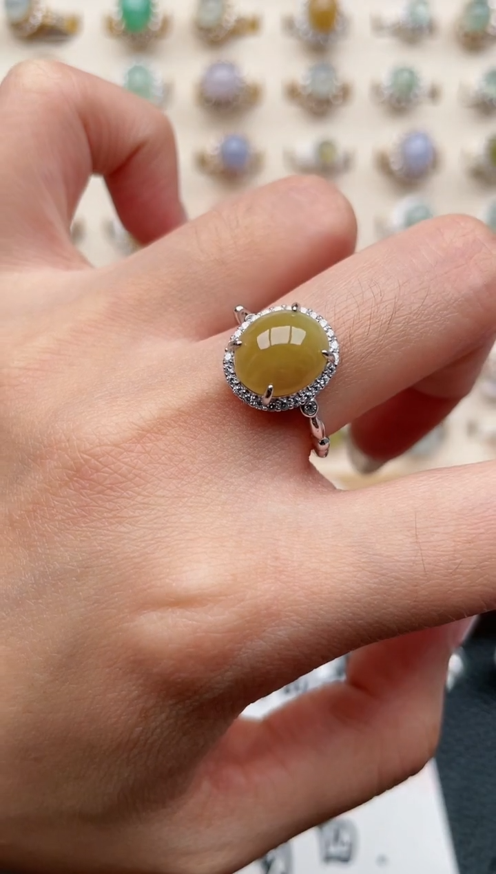 【闪购商品】翡翠戒指银S925镶嵌1111