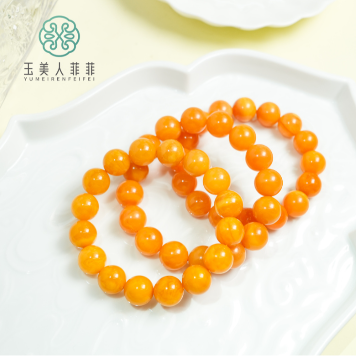 菲菲珠宝好@蜜蜡圆珠约13-14mm手串/多样性发一