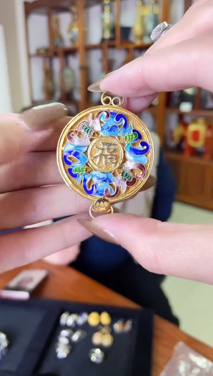 【闪购商品】非遗绝技花丝镶嵌吊坠