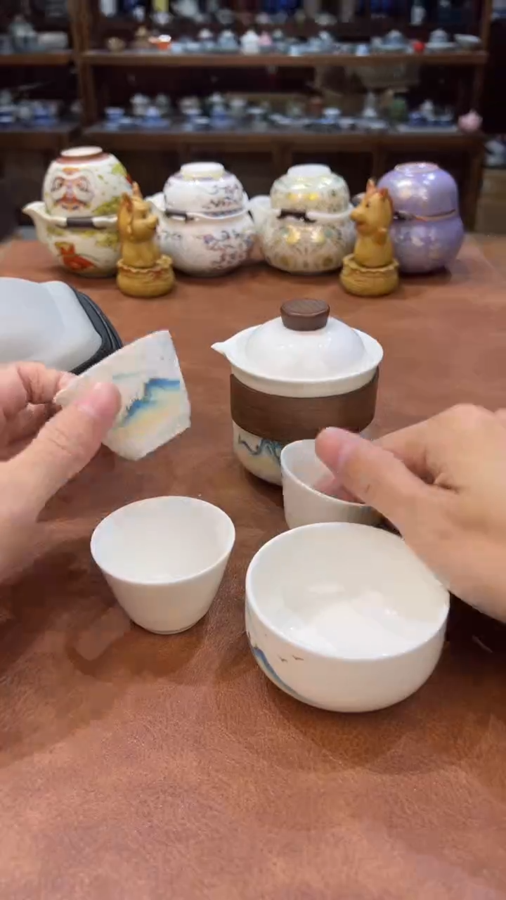 真的很便宜会开片的旅行茶具