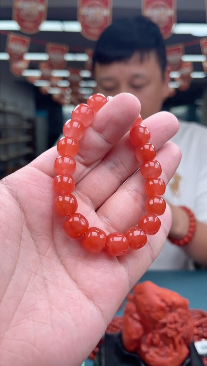 【闪购商品】南红玛瑙A44未镶嵌11MM滴水洞老型单圈-多样性发一件