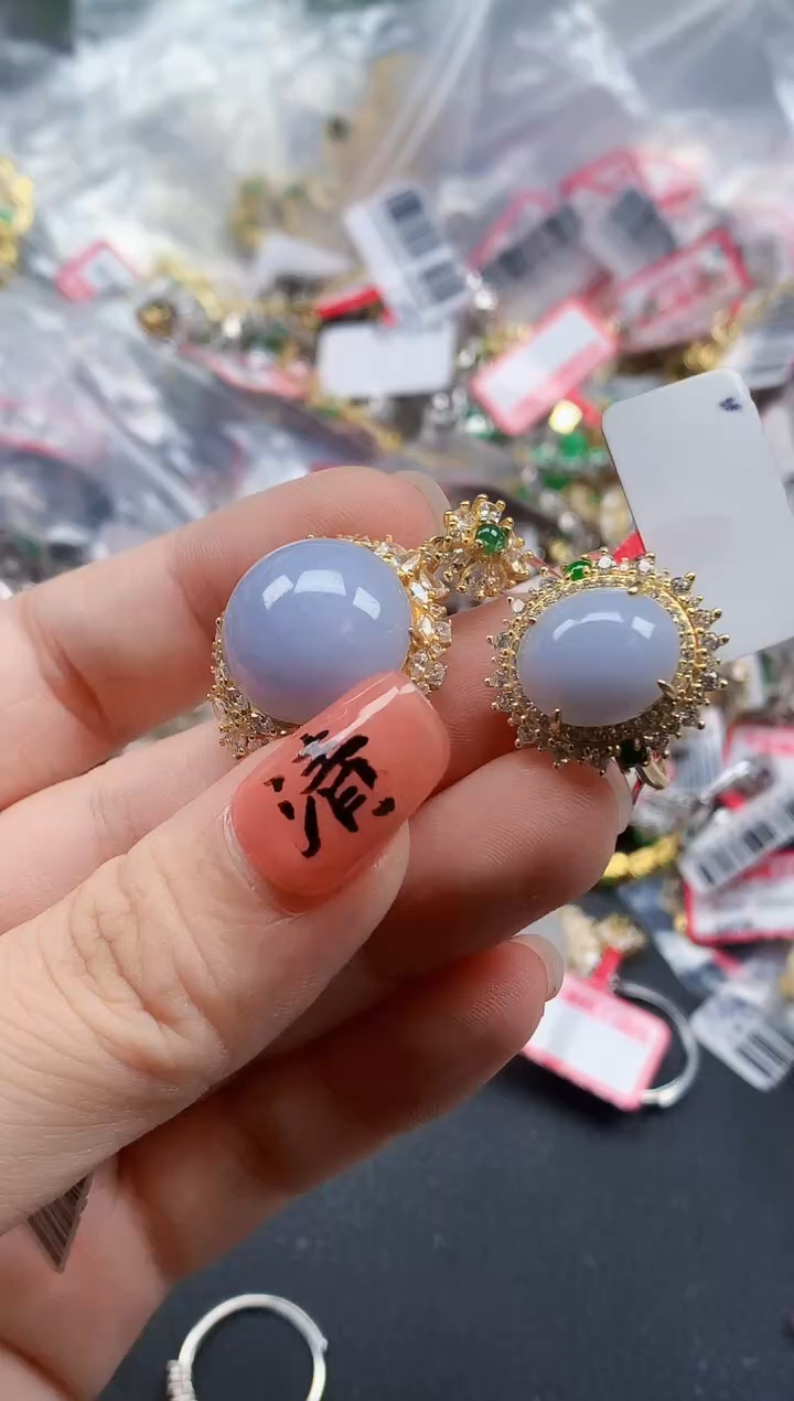 银S925镶嵌戒指翡翠天然A货缅甸翡翠