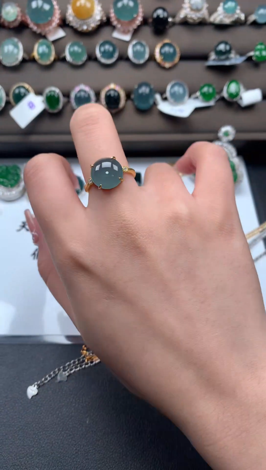 【闪购商品】翡翠戒指银S925镶嵌52141