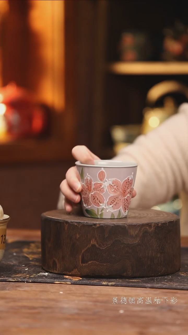 陶瓷景德镇高温釉下手绘陶瓷@L468@