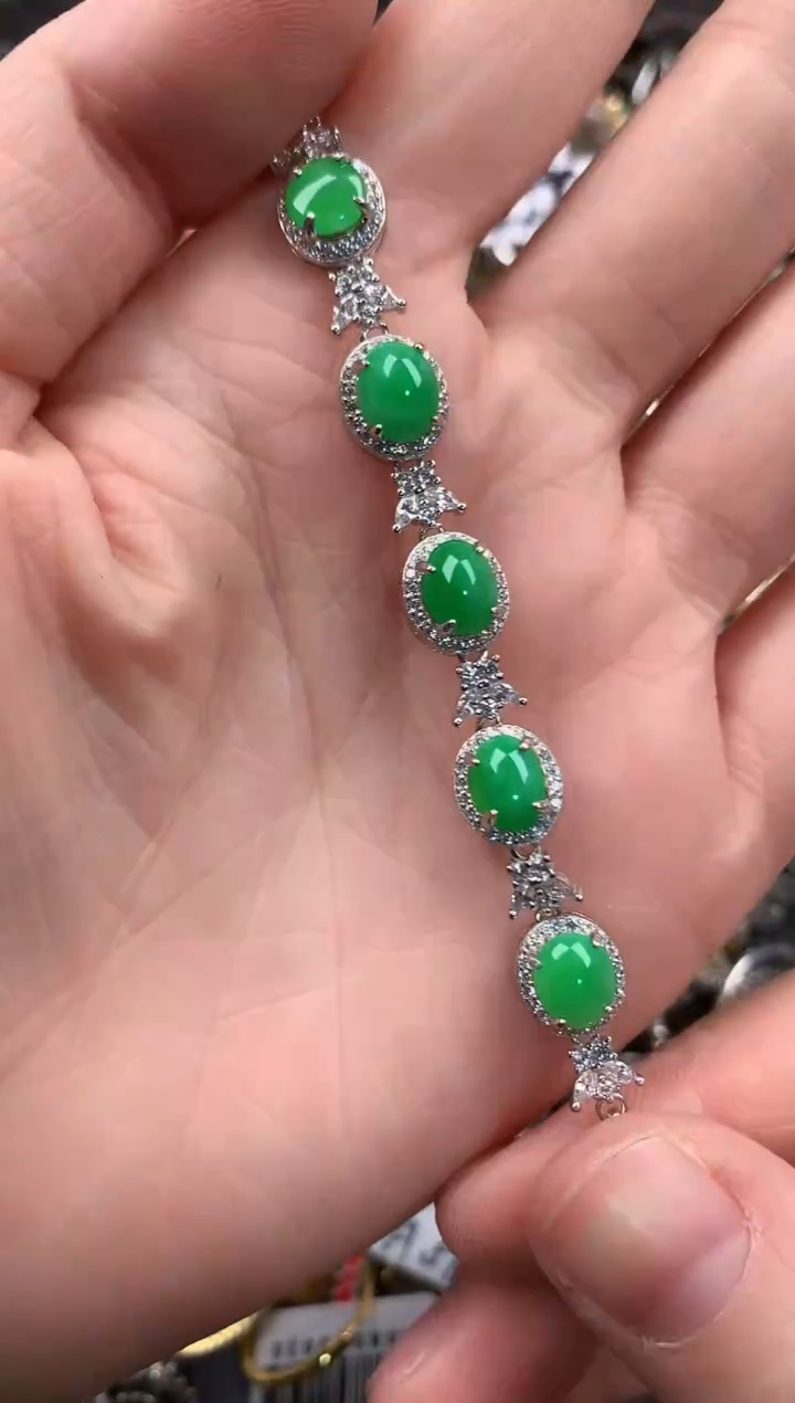 银S925镶嵌戒指翡翠11  81