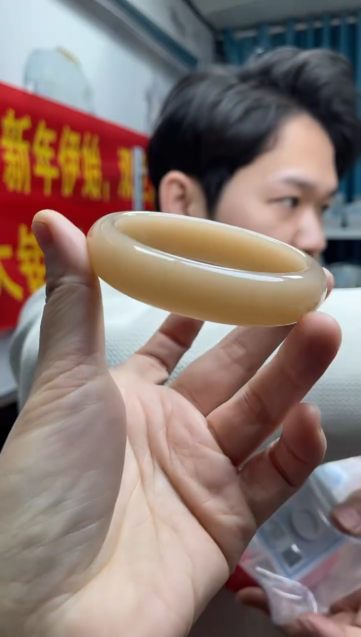 【闪购商品】和田玉颈饰未镶嵌A14藕粉正圈60