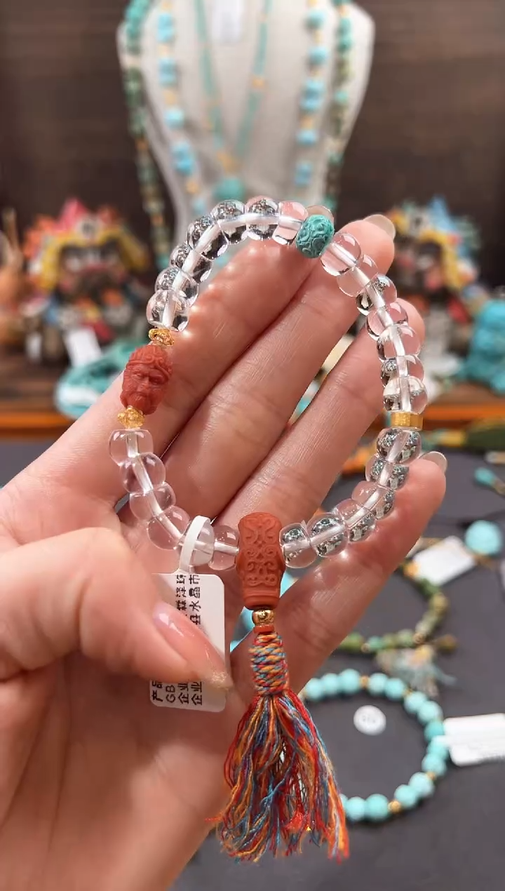 【闪购商品】水晶手链18K金镶嵌白水晶手链