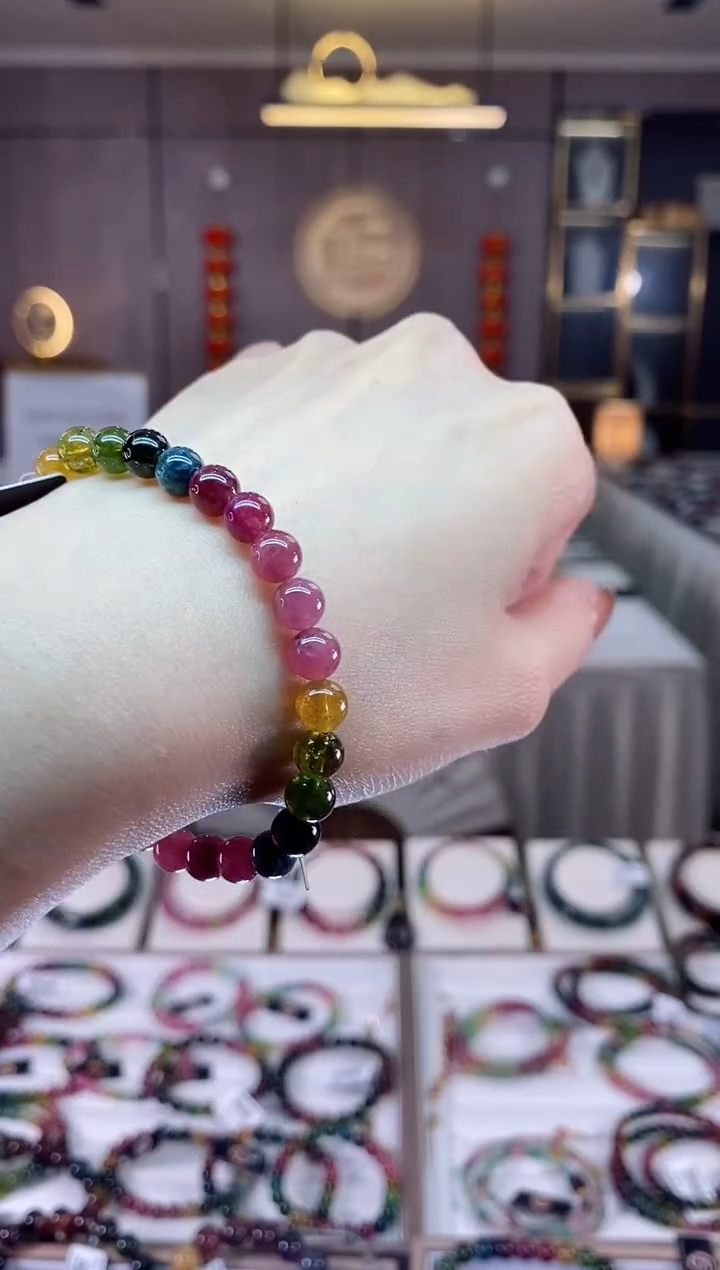 【闪购商品】碧玺单圈手串6mm+未镶嵌一物一证dan