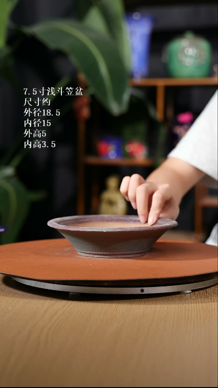 【石湾花盆】7.5寸浅斗笠盆160
