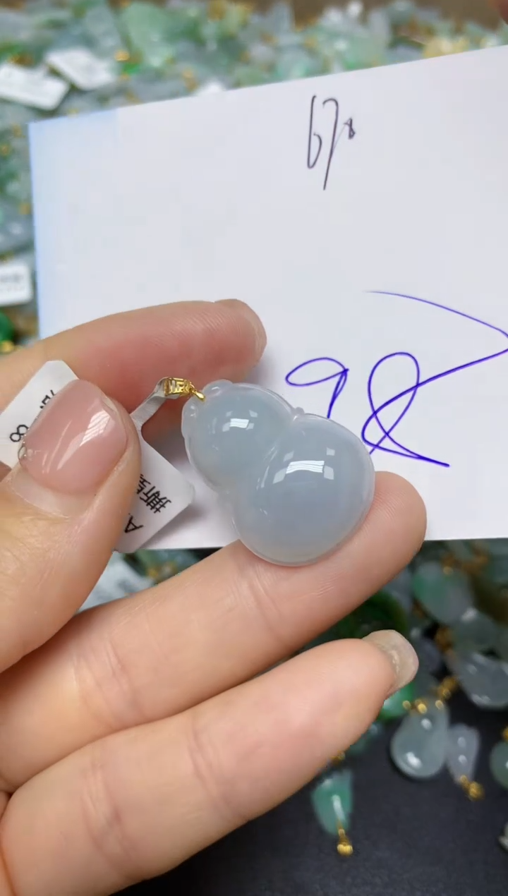 【闪购商品】翡翠挂件18K金镶嵌 天然翡翠A货