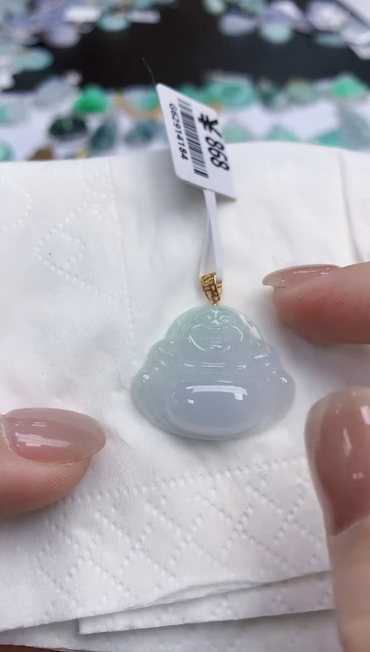 【闪购商品】翡翠颈饰18K金镶嵌天然缅甸翡翠A货