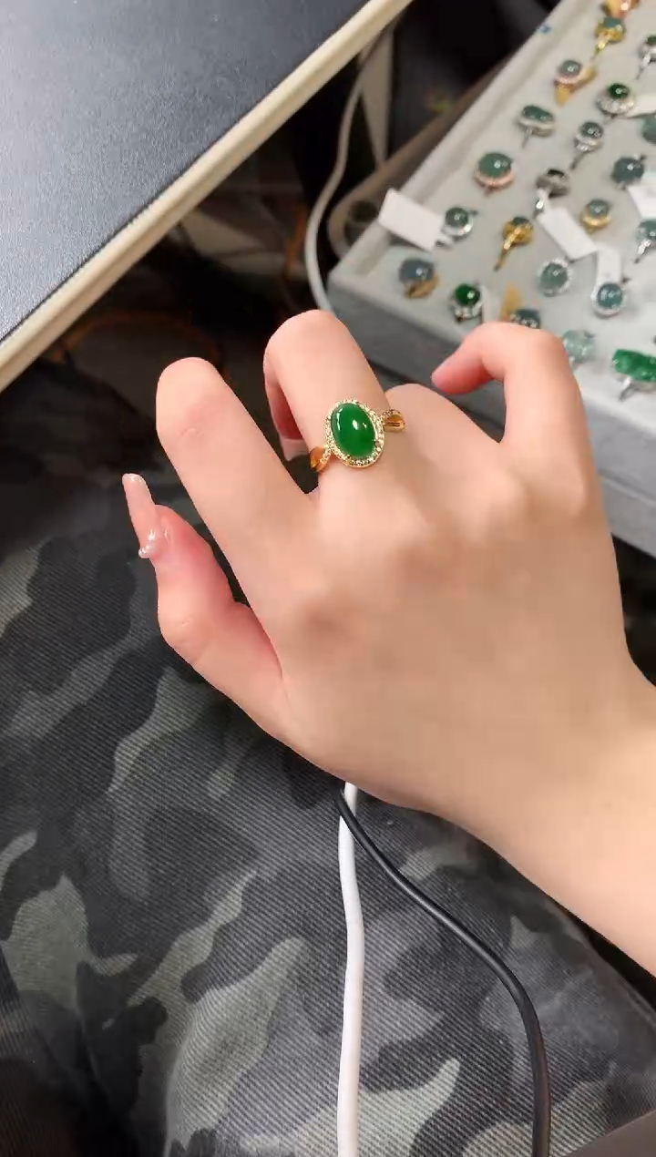 【闪购商品】翡翠戒指银S925镶嵌521414